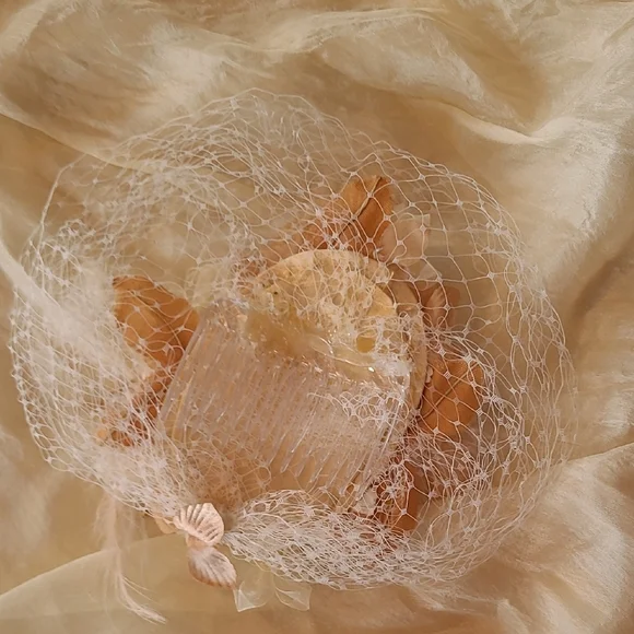 Gold Satin Rose-designed Fascinator - Picture 2 of 3